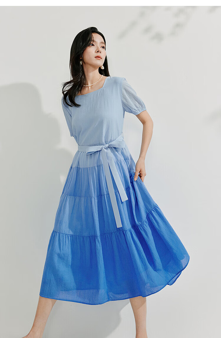 INMAN Gradient Vacation Style Dress 2026 Summer New Loose Long Dress for Women 8